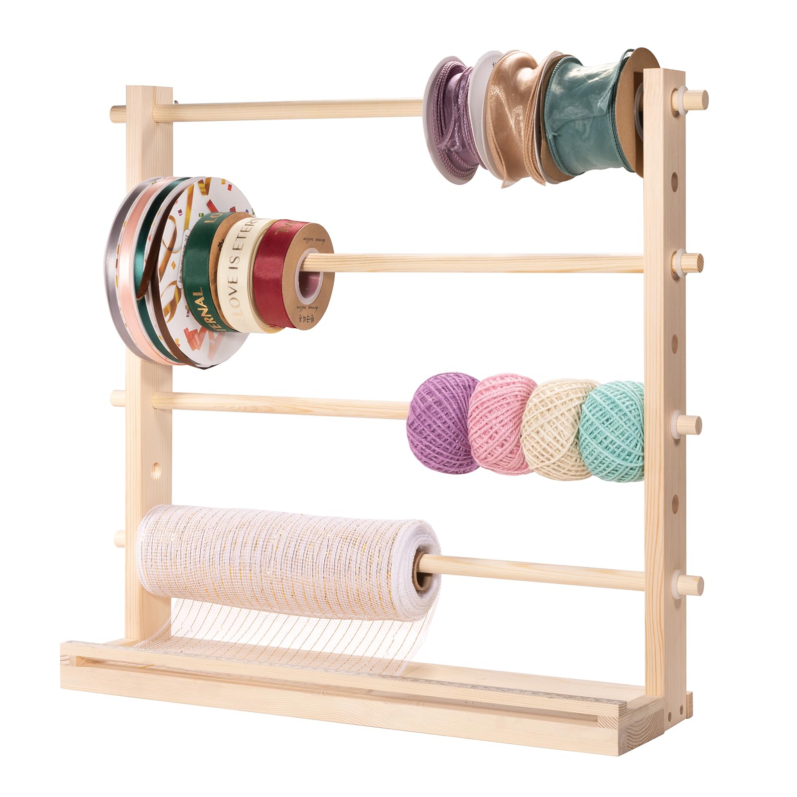 Ribbon Organizer Storage Rack Spool Holder Sewing Craft Wreath Mesh ...