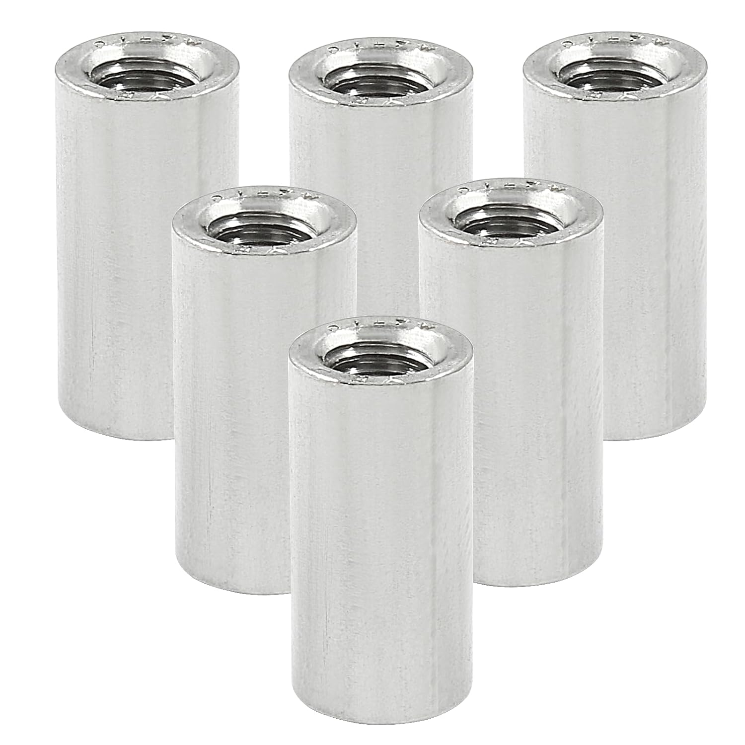 M6 Round Connector Nuts, 20mm Length, 10mm Diameter, 6 Pcs
