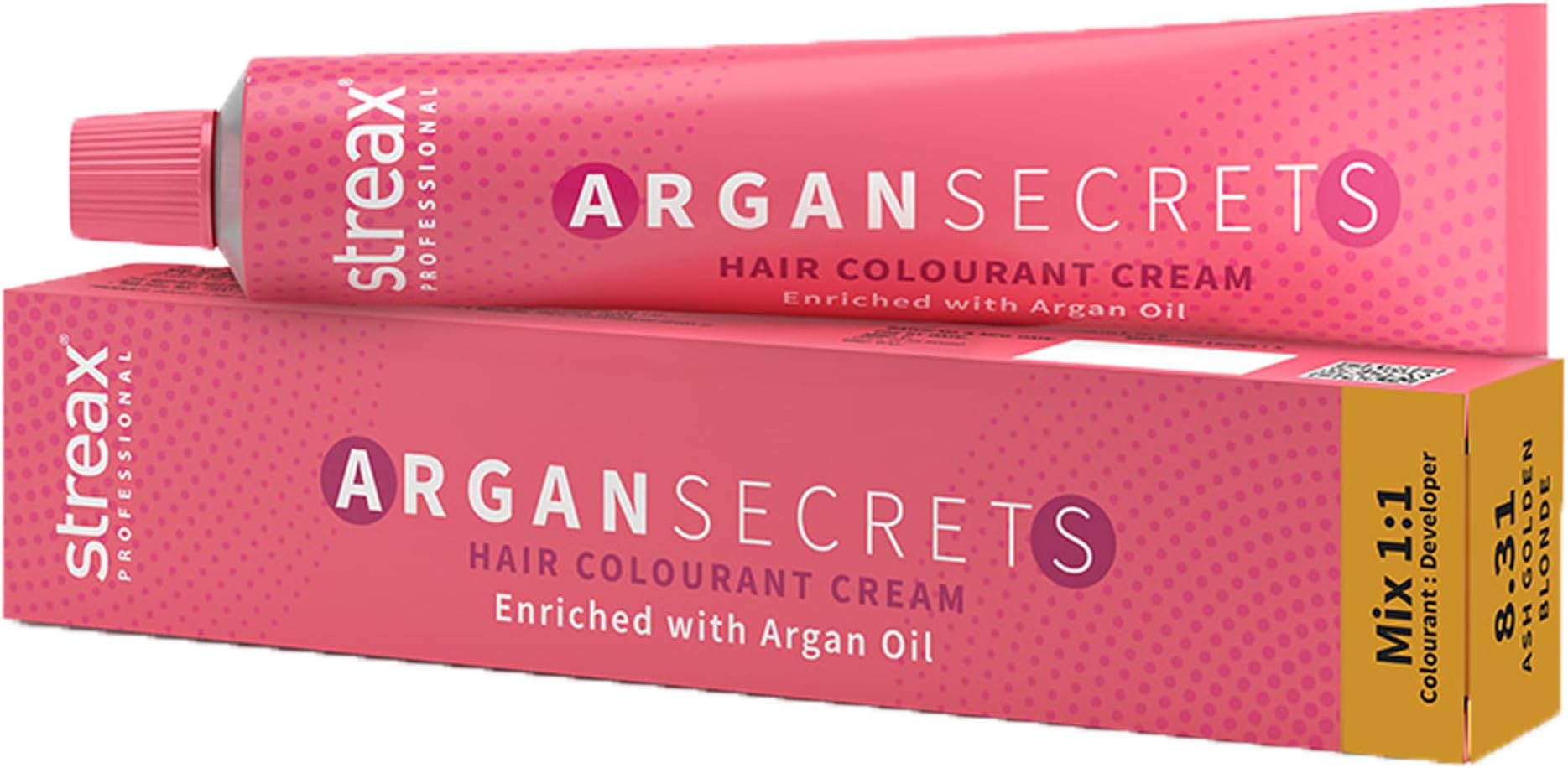 Argan Secrets Permanent Hair Colourant Cream - Ash Golden Blonde 8.31 (Enriched with Argan Oil) For All hair types, 60 gm