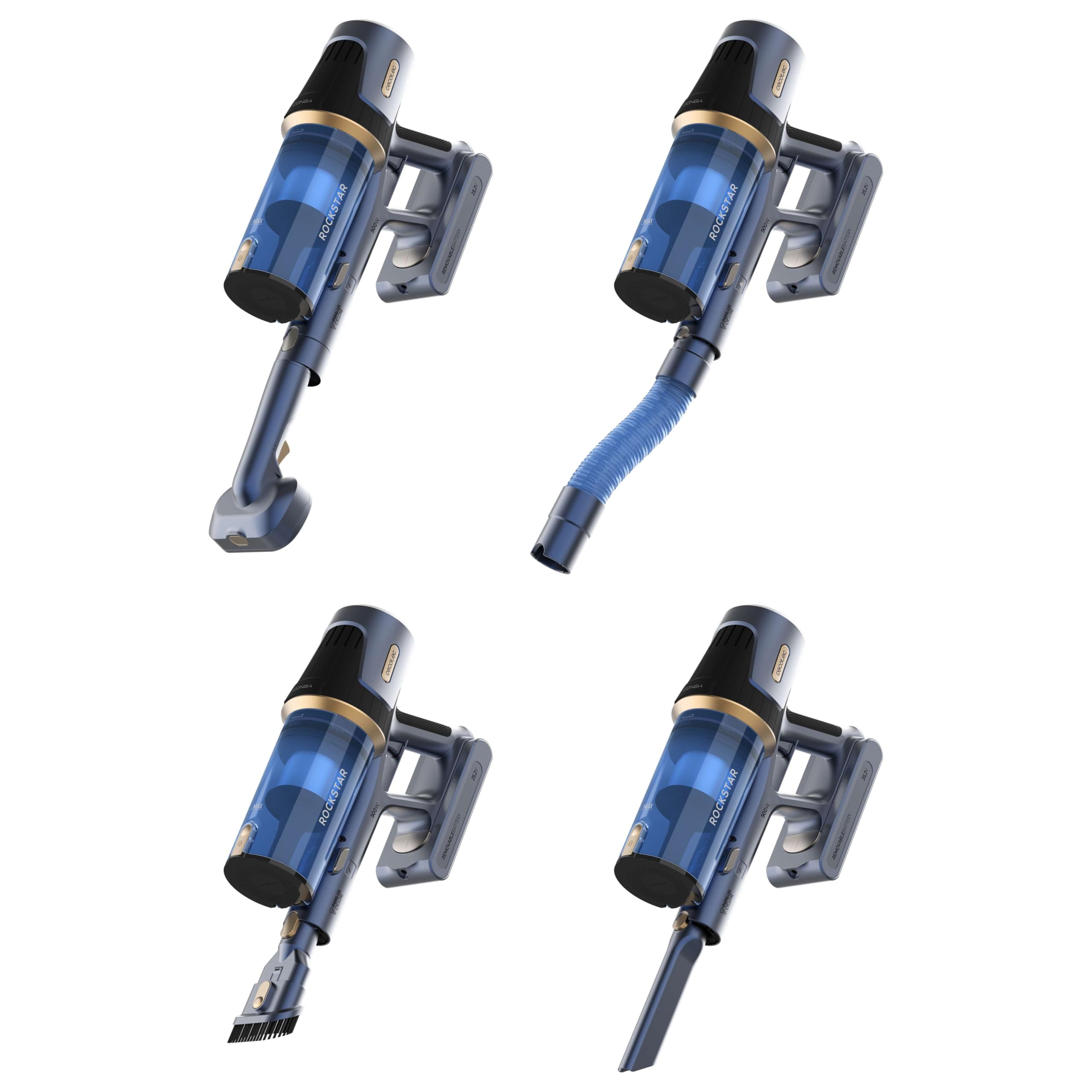 Cecotec Kabelloser Staubsauger BLDC Conga Rockstar RS70 Pet Flex, 500 W, Saugleistung 150 AW, Auto-Modus, Tierbürste und Flexibler Schlauch, Akku 33,6 V, reinigt 140 m² im Eco-Modus