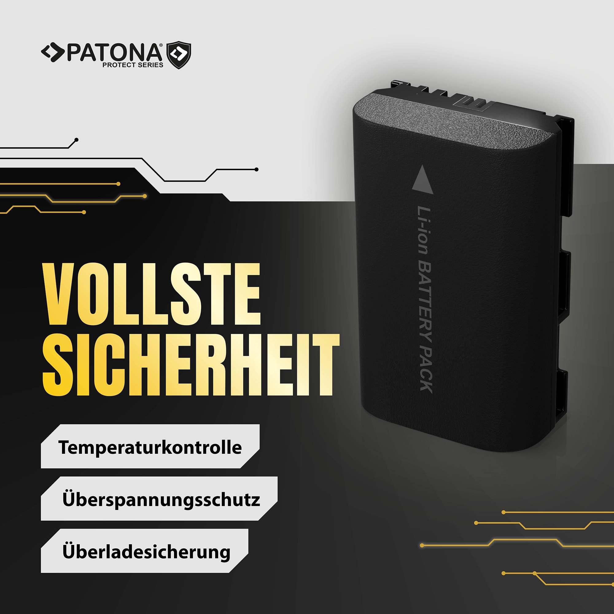 PATONA Protect Akku Ersatz für Canon LP-E6NH LP-E6 2600mAh 7.2V | Ersatzakku für EOS R5 R6 R6II R7 5D Mark I-IV 5DS 60D 6D 70D 7D 80D 90D WFT-E5 E7 XC10 XC15, mit NTC-Sensor & Schutzgehäuse