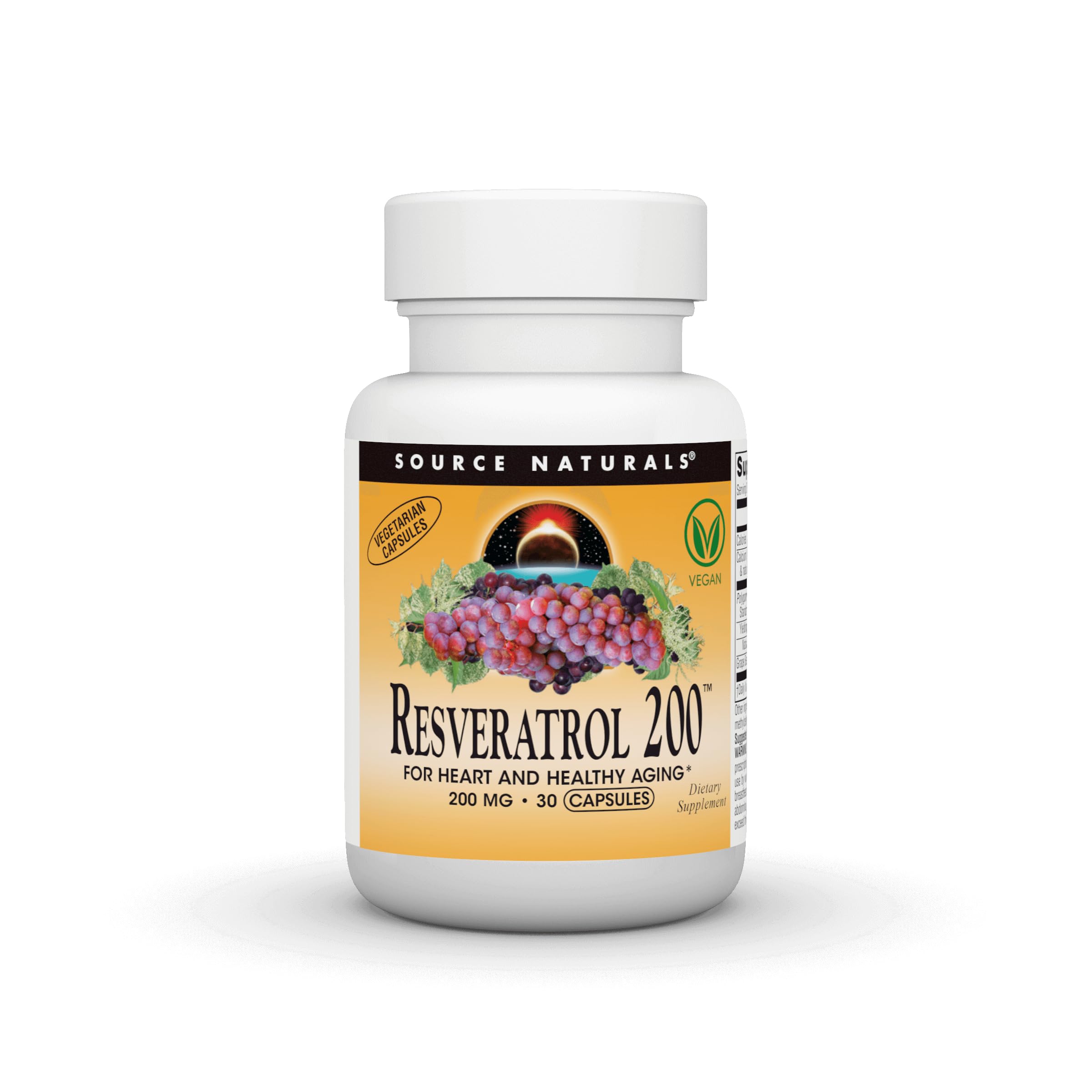 Source Naturals, Resveratrol 200 mg - 30 Vegan Tablets 30 Count (Pack of 1)