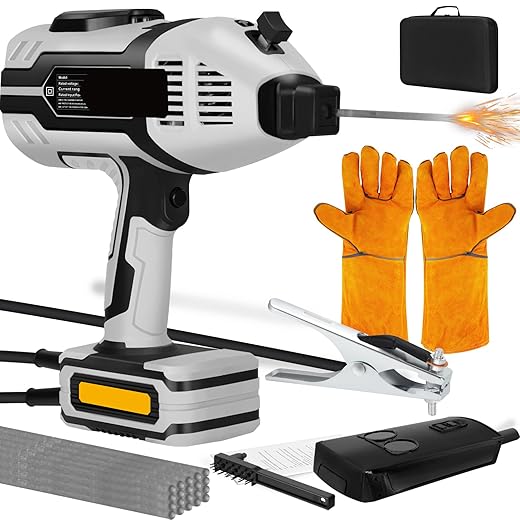 COPDUZI 180A Portable Welding Machine, 110V ARC Handheld Welder IGBT Inverter Welding Gun Stick with 6 Variable Current, 3/32"-1/8" Rods, 20x Wire Rods for DIY Home Professional Repair Men