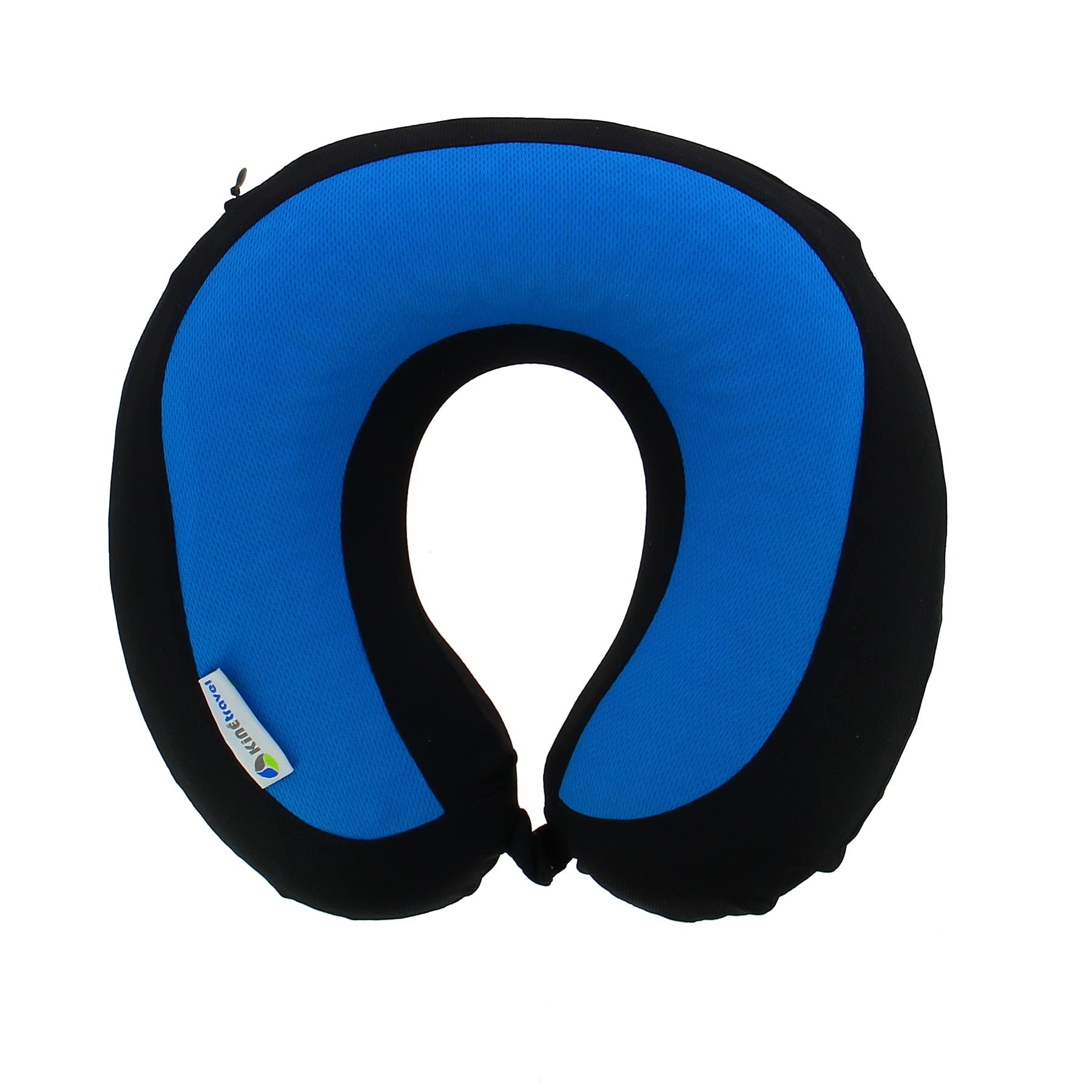KINE TRAVEL 169803 - Cojín de Viaje ergonómico, Aprobado por fisioterapeuta, Negro y Azul