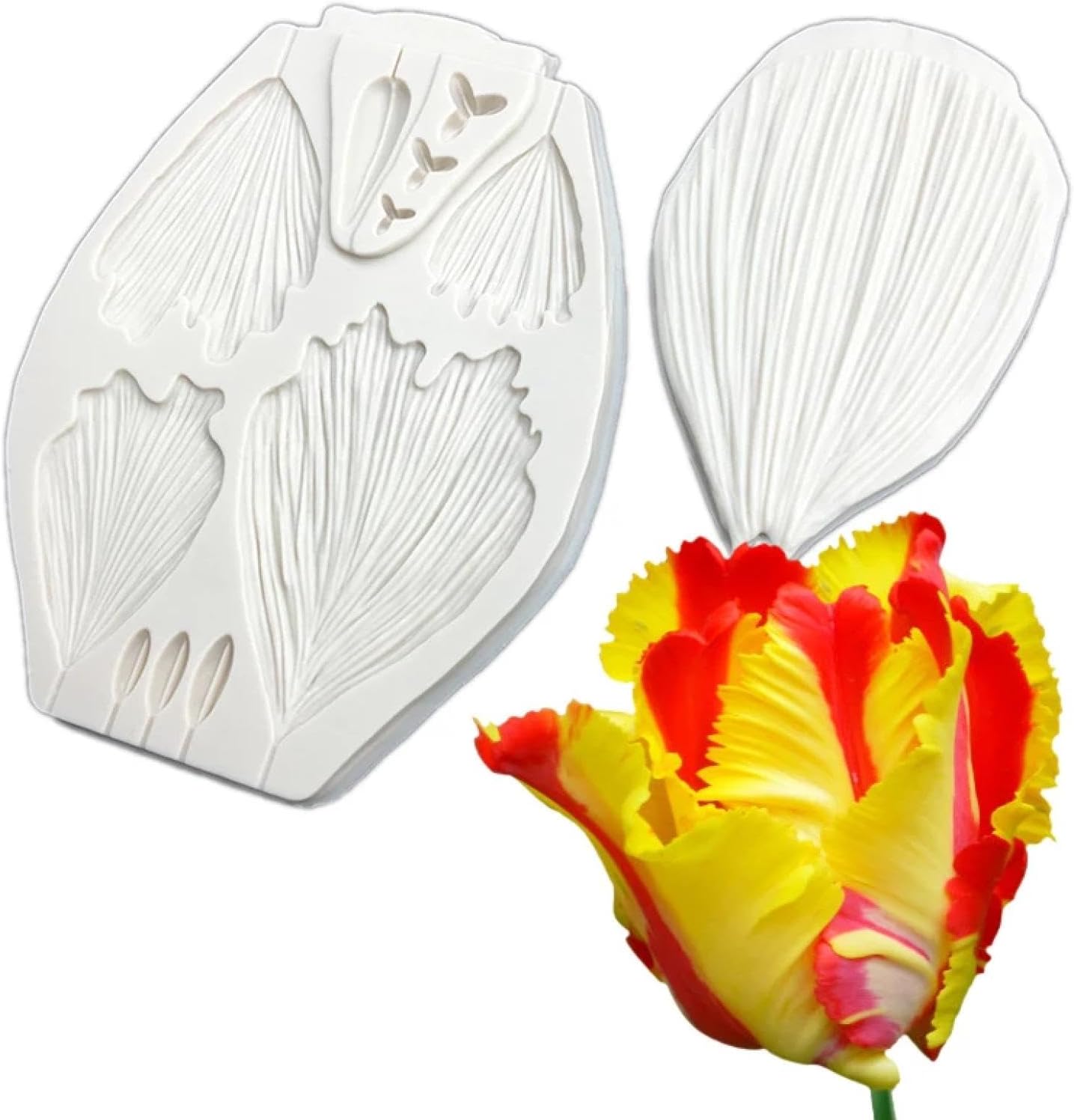 Silicone Molds,Baking Molds,13x10.7x0.7cm Flower Parrot Tulip Peony Silicone Chocolate Cupcake Baking Mold Resin Tools Fondant Cake Decorating Tools, Pink