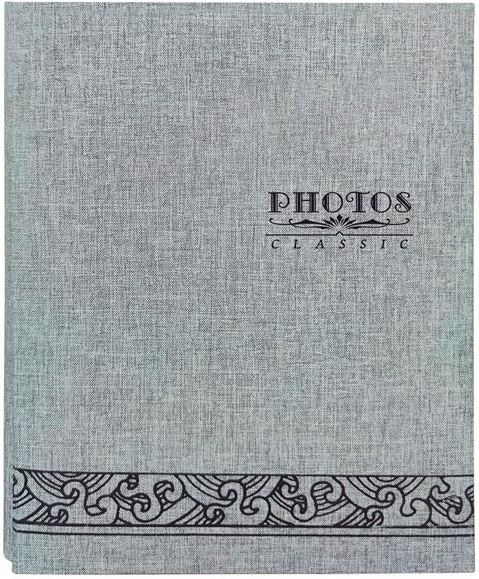 Travel Growth Commemorative Book ﻿ Linen Cover Album Insert Memorial Album Storage Album Retro Album Applicable to Photos, Receipts, Star Cards, etc(Gray)