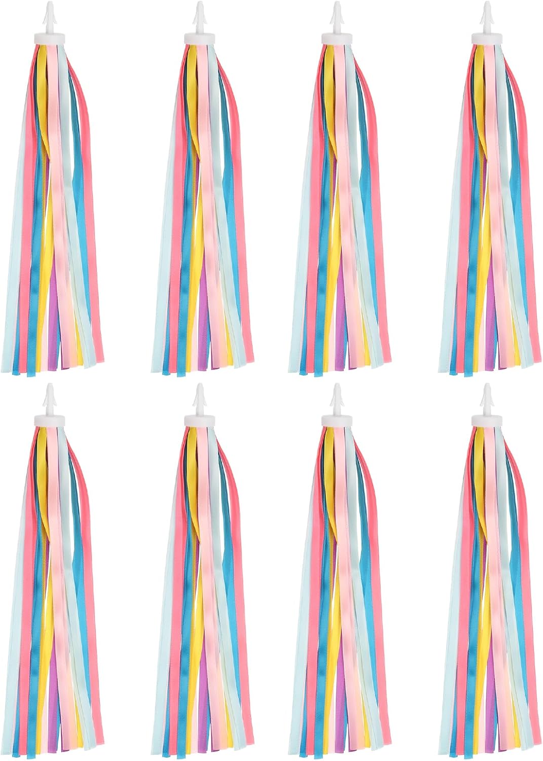 MECCANIXITY Bike Streamers Colorful Bike Tassels Scooter Handlebar Streamers Bicycle Tassel Ribbon for Girls Bicycle Tricycle Handles Accessory