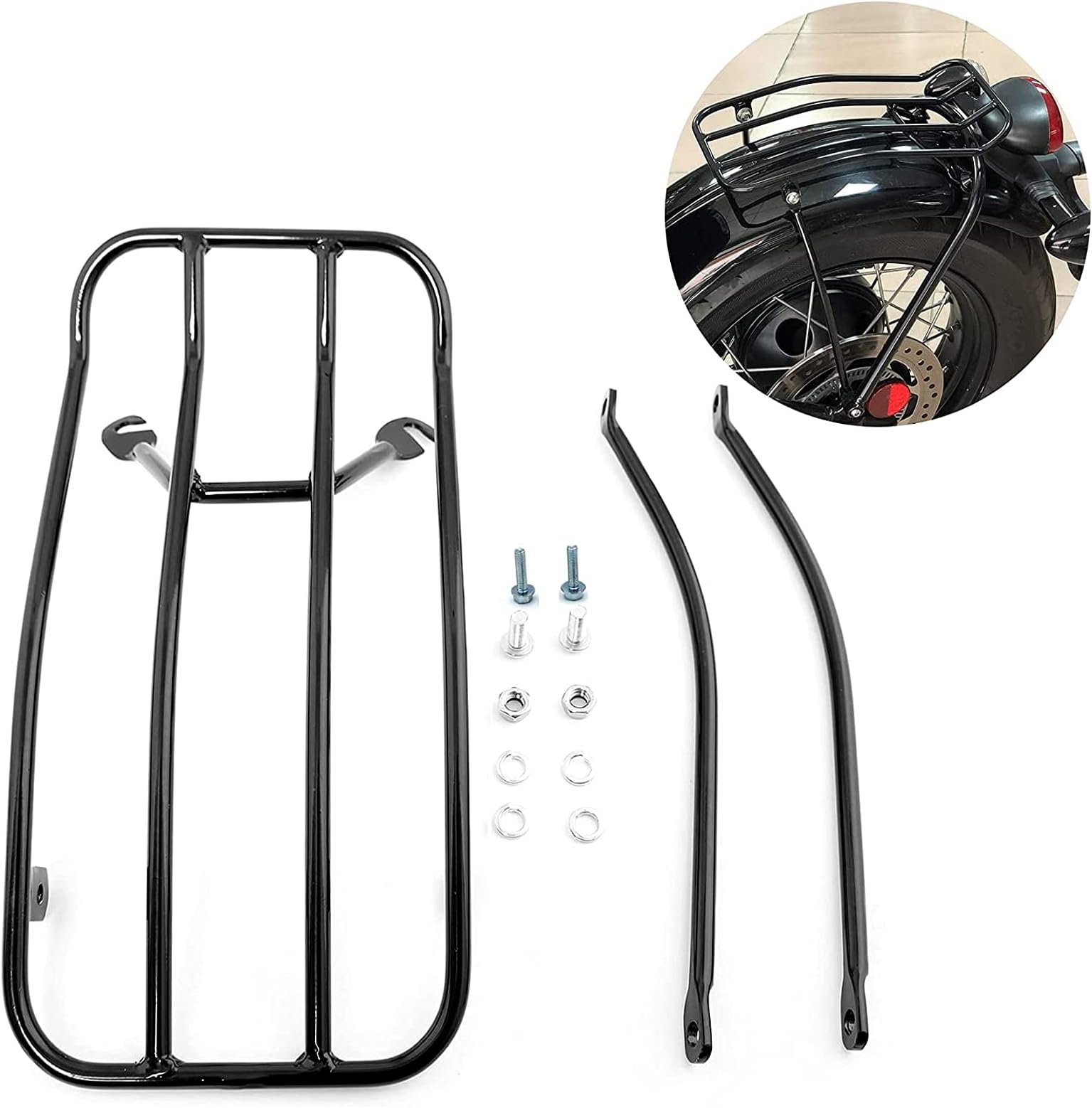CANMIYOU Motorcycle Luggage Goods Shelves Luggage Rack Luggage Rack Holder Shelf Carrier fits for Triumph Bonneville Bobber /Bobber (2017-2020) Black