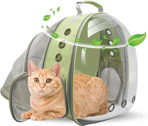 Mochila para gatos con burbujas expandibles, para gatos grandes, gatitos y perros, diseñada para senderismo, viajes y uso al aire libre (espalda