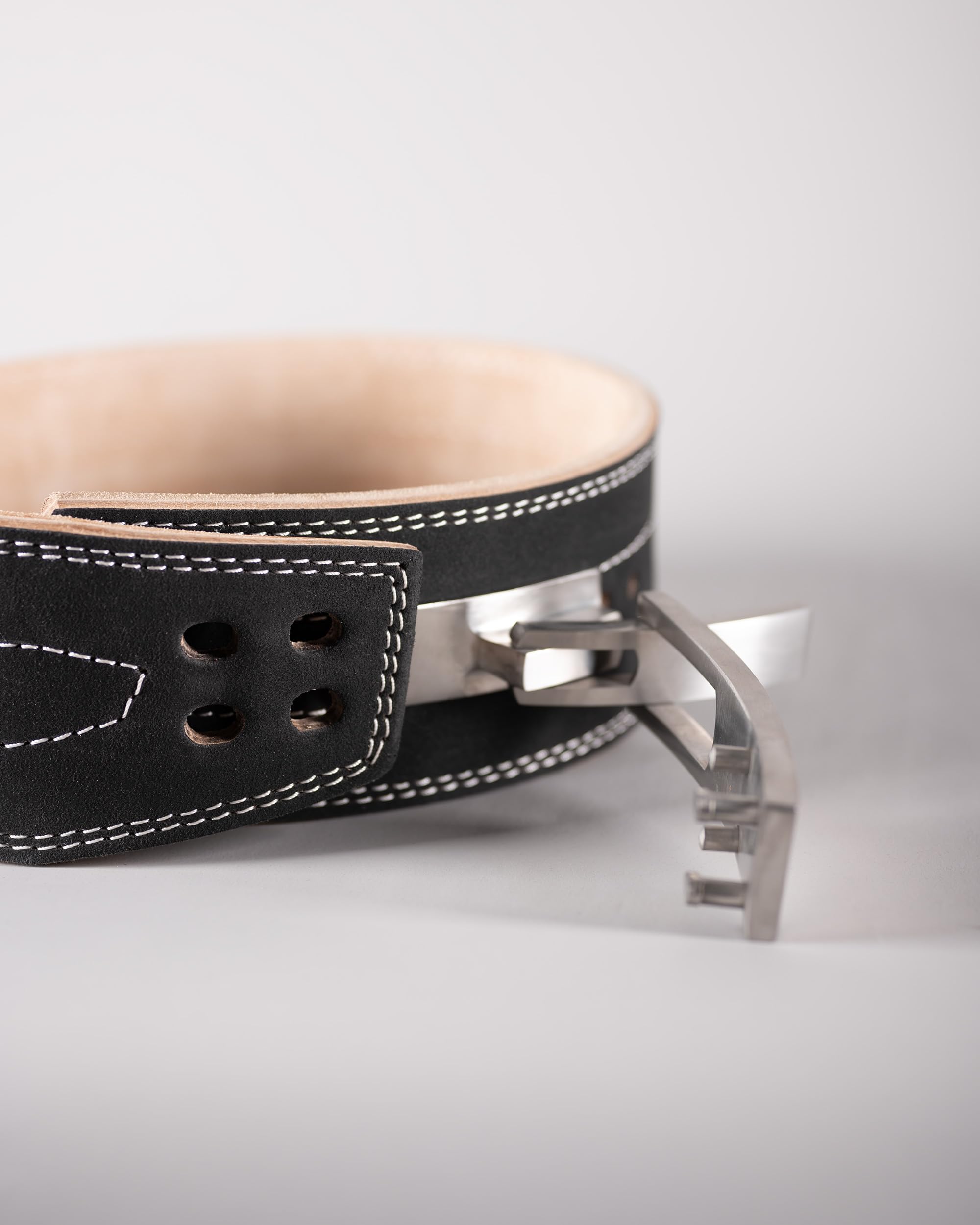 ATHLETIC AESTHETICS Premium 10mm Lever Belt Powerlifting Gürtel Gewichthebergürtel mit hochwertiger Stahlschnalle - Echtes Büffelleder - Für Gewichtheben, Kraftsport & Fitness - Unisex
