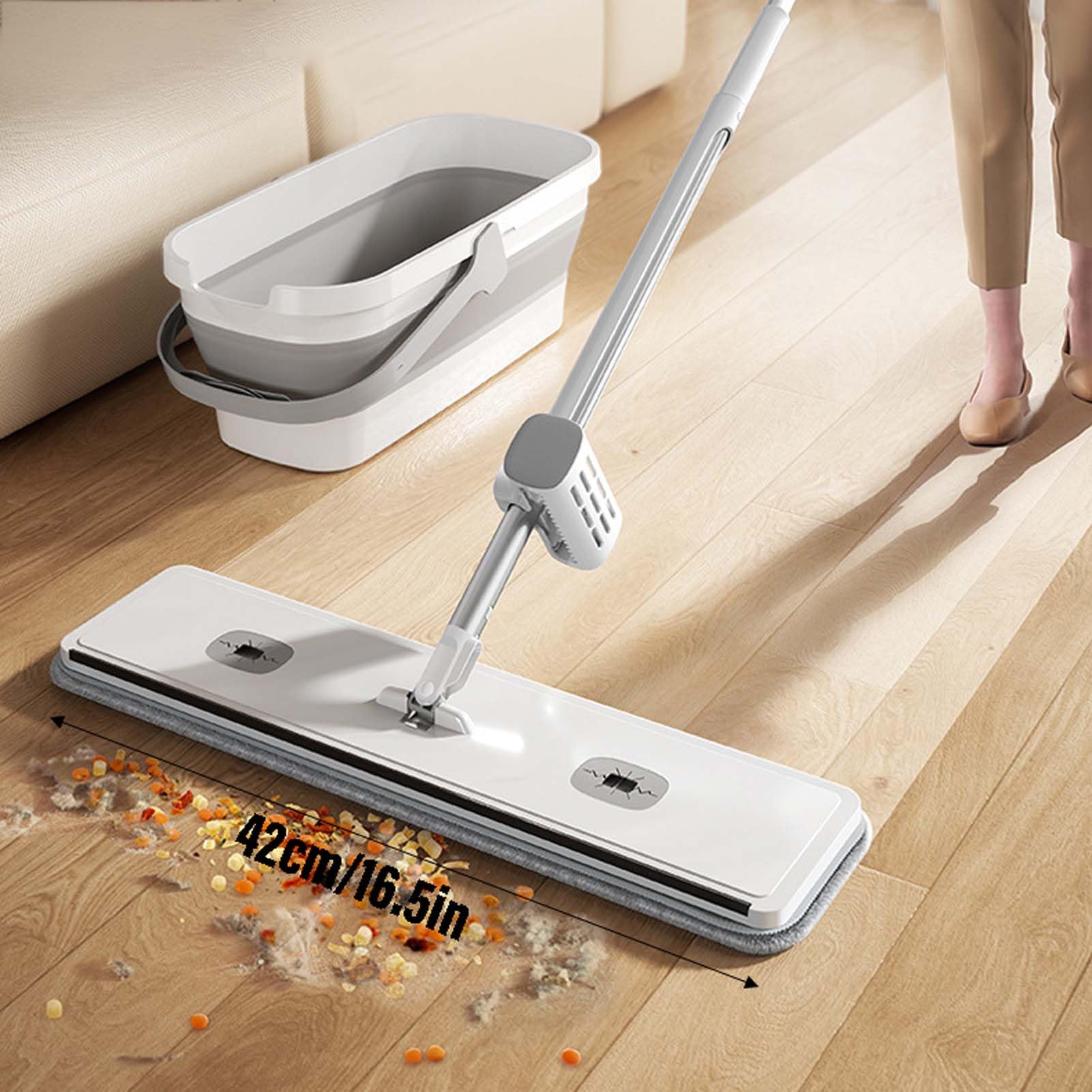 Fregona Suelos con Mopa Microfibra, Limpiador De Suelos para Casa, Paño Lavable Y Reutilizable, Mopa Absorbente con Mango Ajustable para Cocina Baño Salón Y Limpieza Diaria