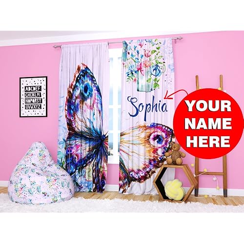 Kids Room Curtains With Butterflies Amazon Com