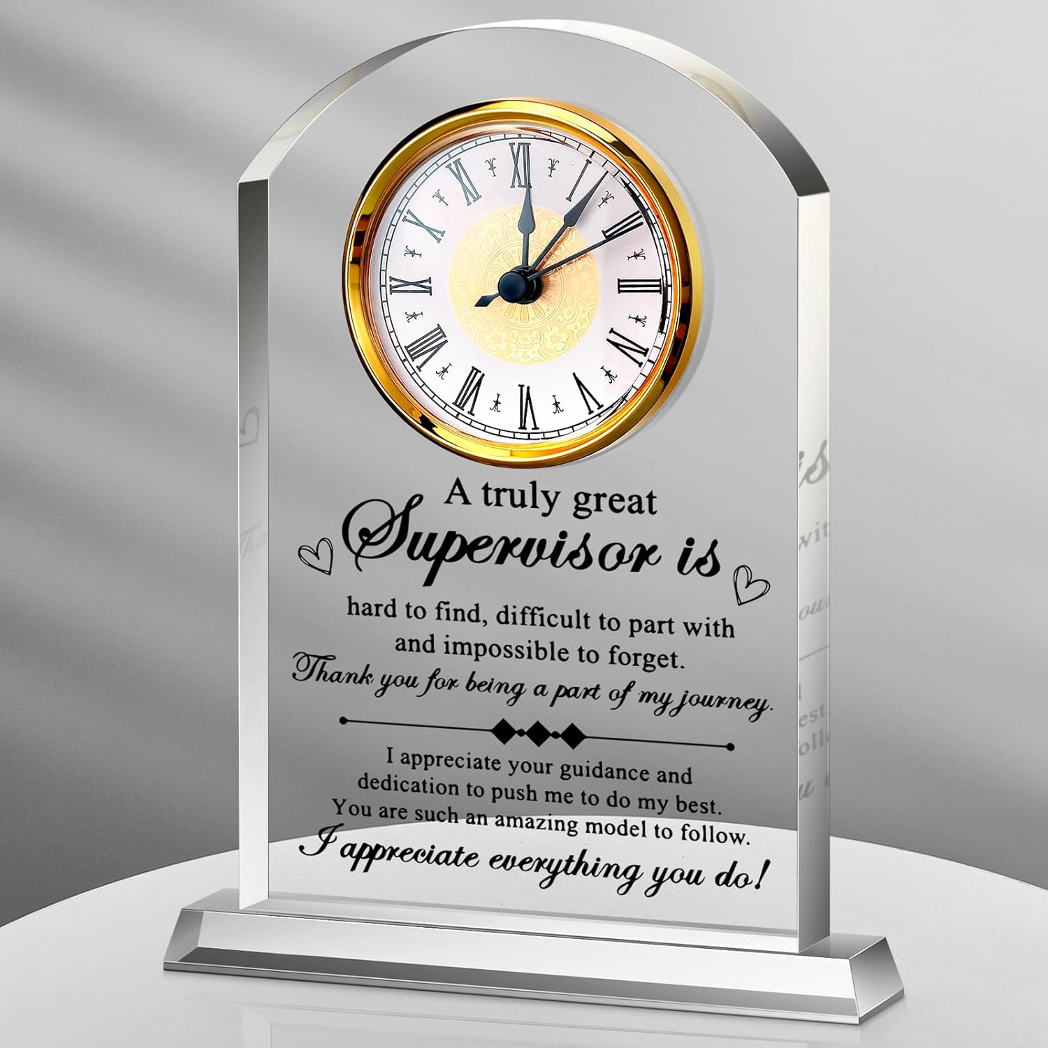Landical Boss Clock Gifts Acrylic Boss Birthday Gifts for Men Women Appreciation Clock for Office Leader Going Away Gift Acrylic Desk Sign for Women Lady Male Leader Great Idea Home Desk Table Decor