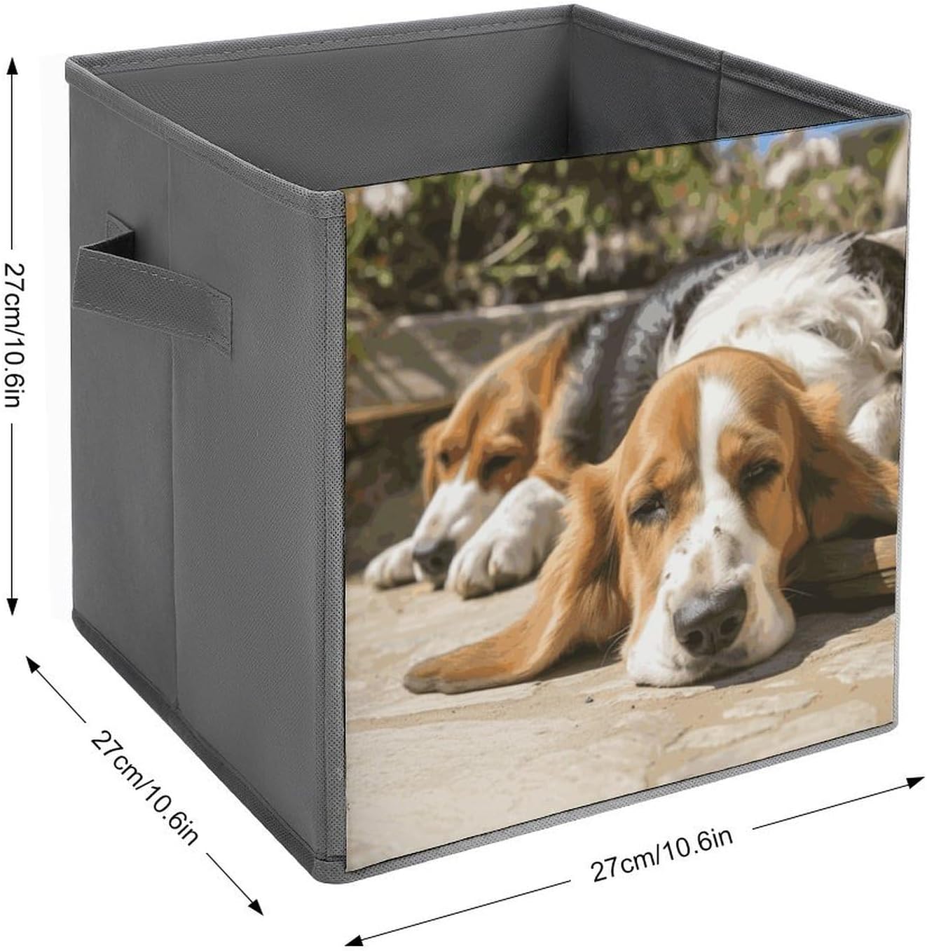 Folding Storage Bins Oxford Fabric Clothes Storage Boxes with Handles | Resting Dog Cube Organizer, Easy to Store, Multi Functional Cube Storage Organizer for Office Bedroom