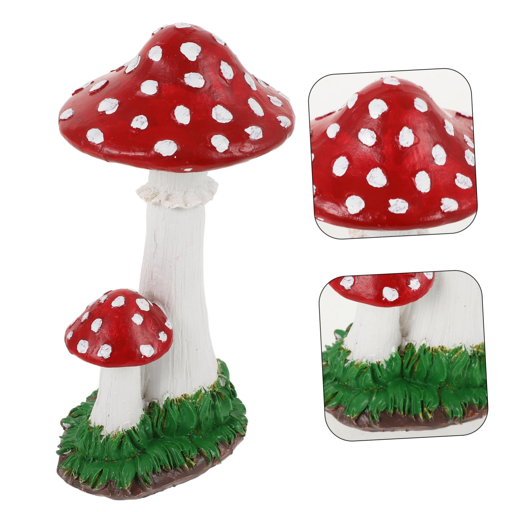 NUOBESTY 3stücke Mushroom Ornament Resin Lustige Gartenfigur Für Außenbereich Dekorative Pilzstatue Für Garten Und Terrasse Wetterbeständig Und Charmant Für Gartenliebhaber