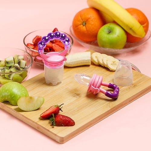 Miniatura 3 de Shakar Chupete alimentador de frutas para bebés, paquete de 3 chupetes de silicona para alimentos para bebés, alimentador de silicona para