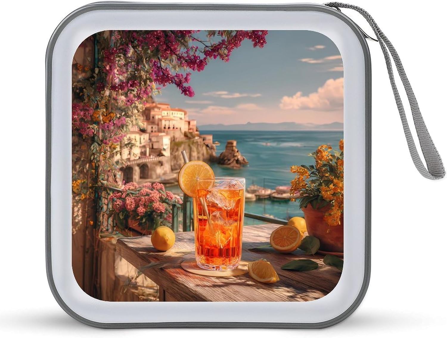 Italy City Coastal CD Case Portable DVD Holder Storage Organizer for Home Travel