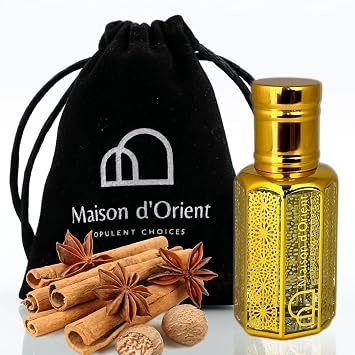 Spice and Bloom Perfume Oil 12 mL Oriental Cinnamon Jasmine and Oud Blend. Alcohol Free Long Lasting Oil, Compliment Magnet