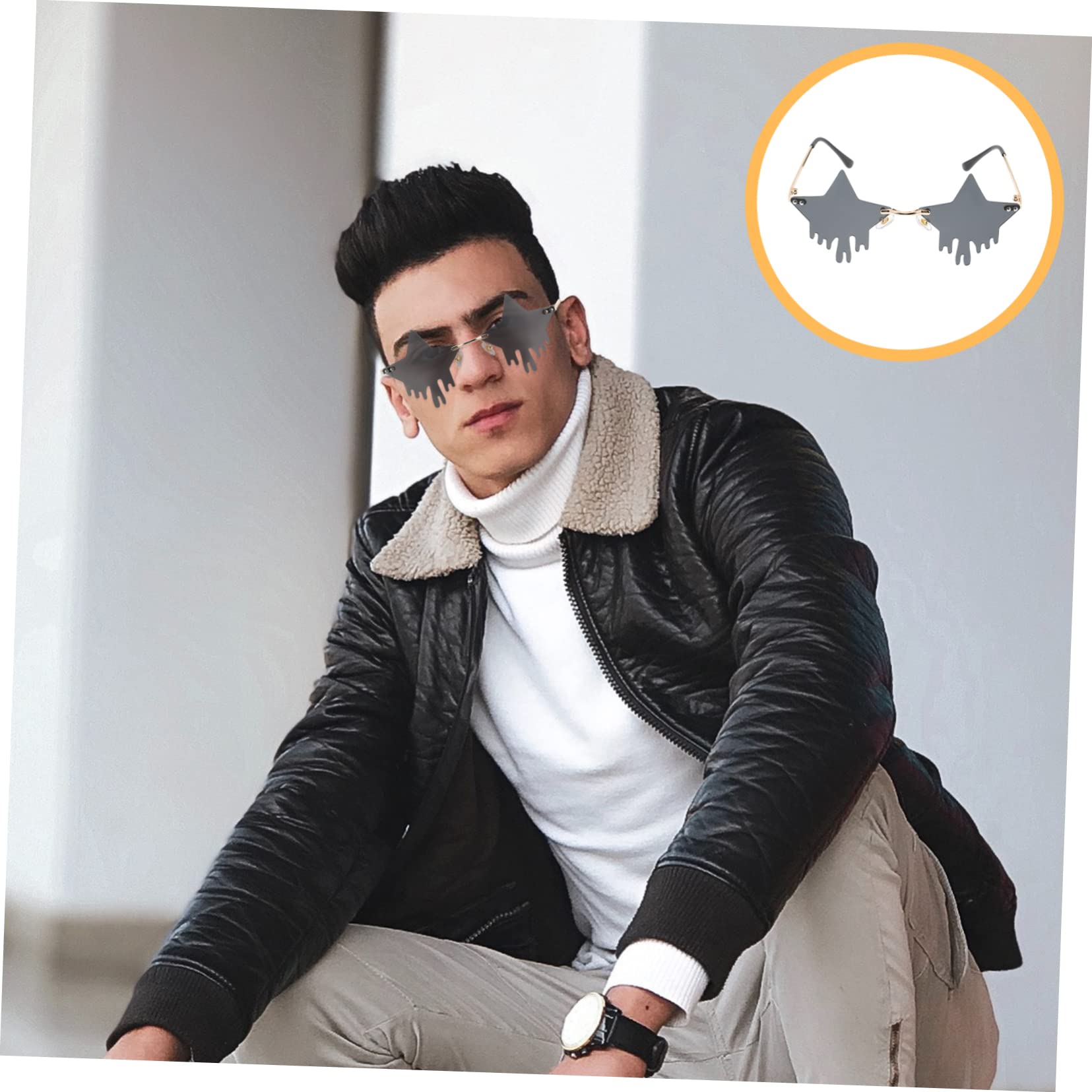 5paare Randlose Sonnenbrille Im Sternen-design Für Frauen Und Männer Für Partys Festivals Und Alltag Leicht Und Stylisch Für Jedes Outfit