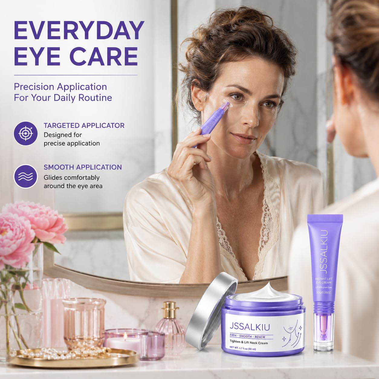 Instant Lift Eye Gel And Tighten And Lift Neck Cream Set– Anti Aging Skin Care for Men & Women with Collagen Targeting