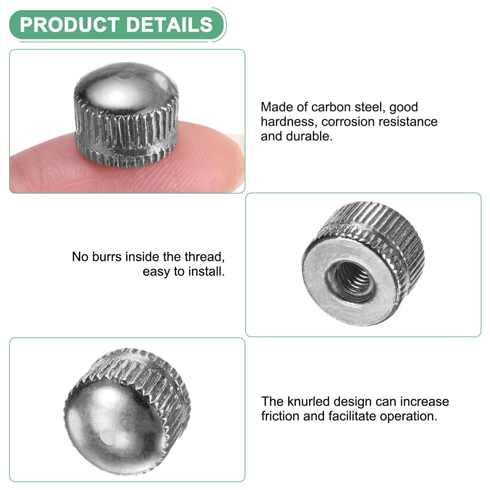 M METERXITY 25-Pack Threaded Cap Nuts - Image 2