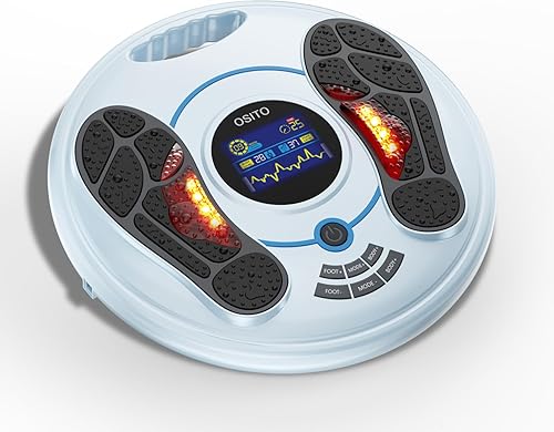 OSITO Masajeador de circulación de pies con EMS TENS para alivio del dolor, neuropatía, estimulador de pies para fascitis plantar, músculo nervioso