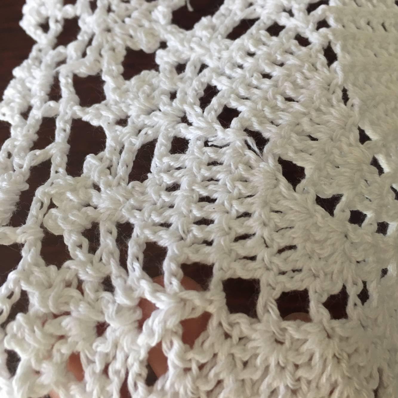 Abreeze Rustic Floral Table Runner Hand Crochet Table Placemats White Cotton Table Doilies Runners, 2PC 15.7 Inchx31.5Inch