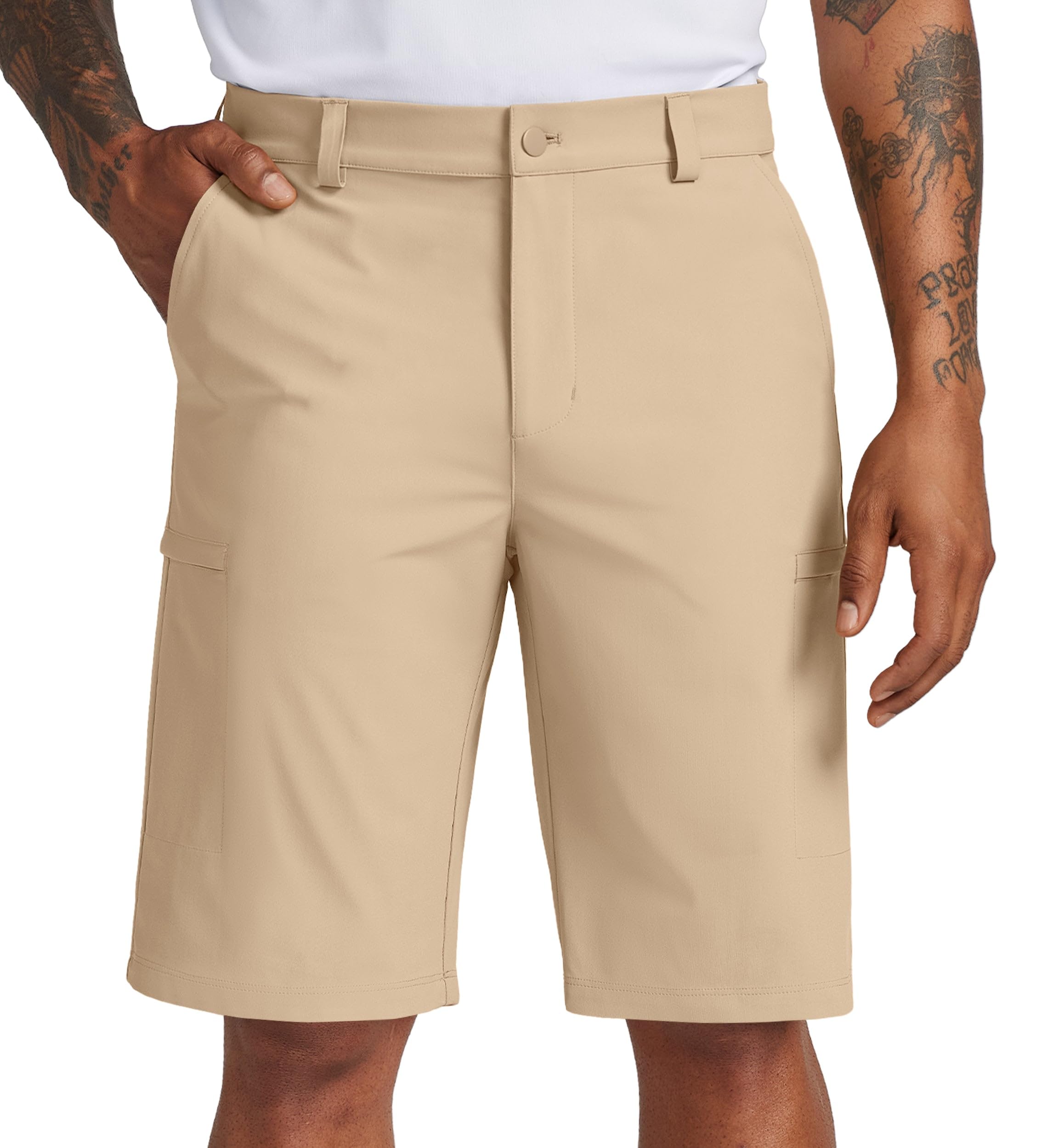 Willit Pantalones cortos de golf para hombre, elásticos, estilo cargo, de secado rápido, atléticos, casuales, con bolsillos, 17,8 cm, 22,8 cm y 27,9 cm