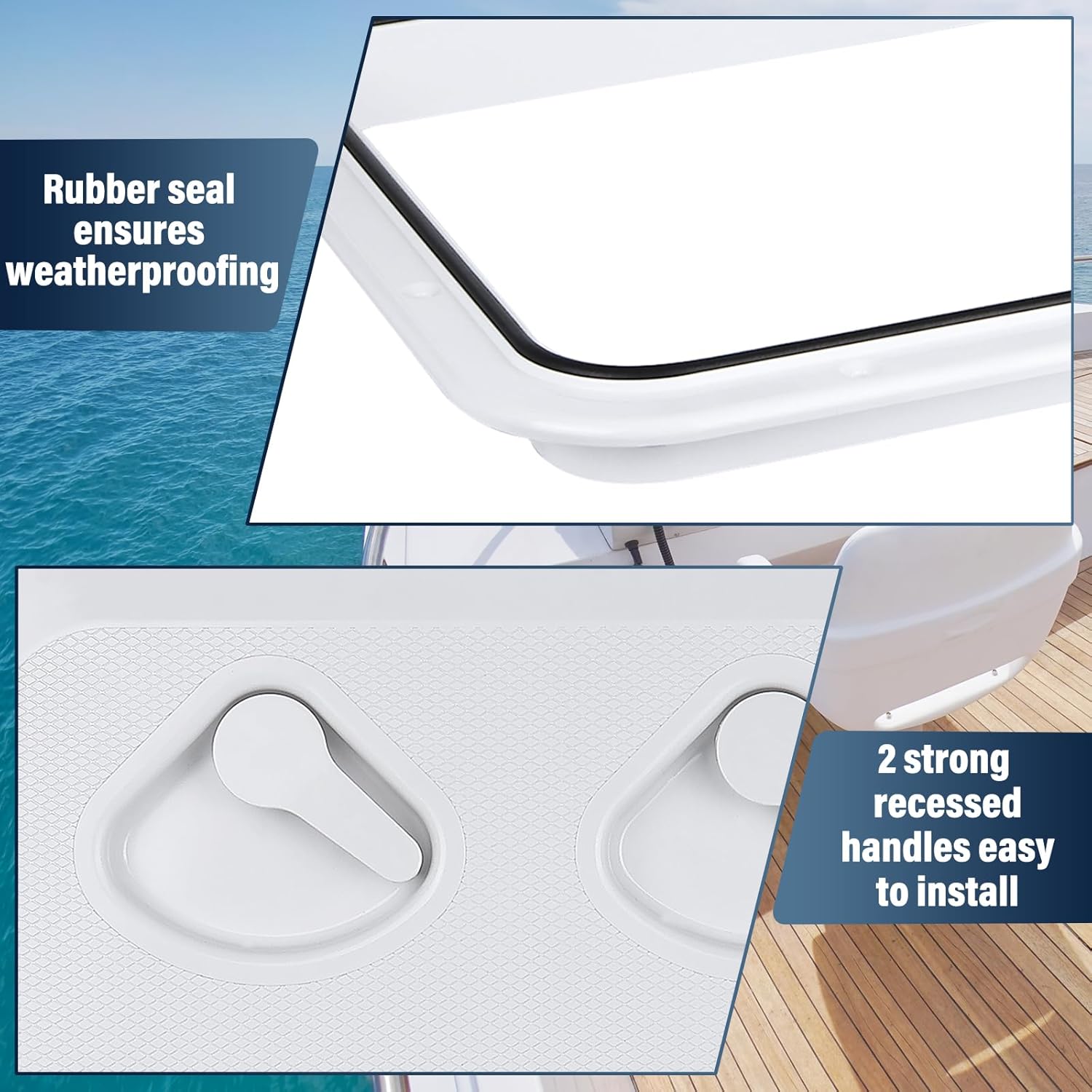 NovelBee Boat Deck Hatch,14-1/2" X 14-3/4" Marine Deck Hatch Access Hatch and Lid Hatch for Boat Caravan RV