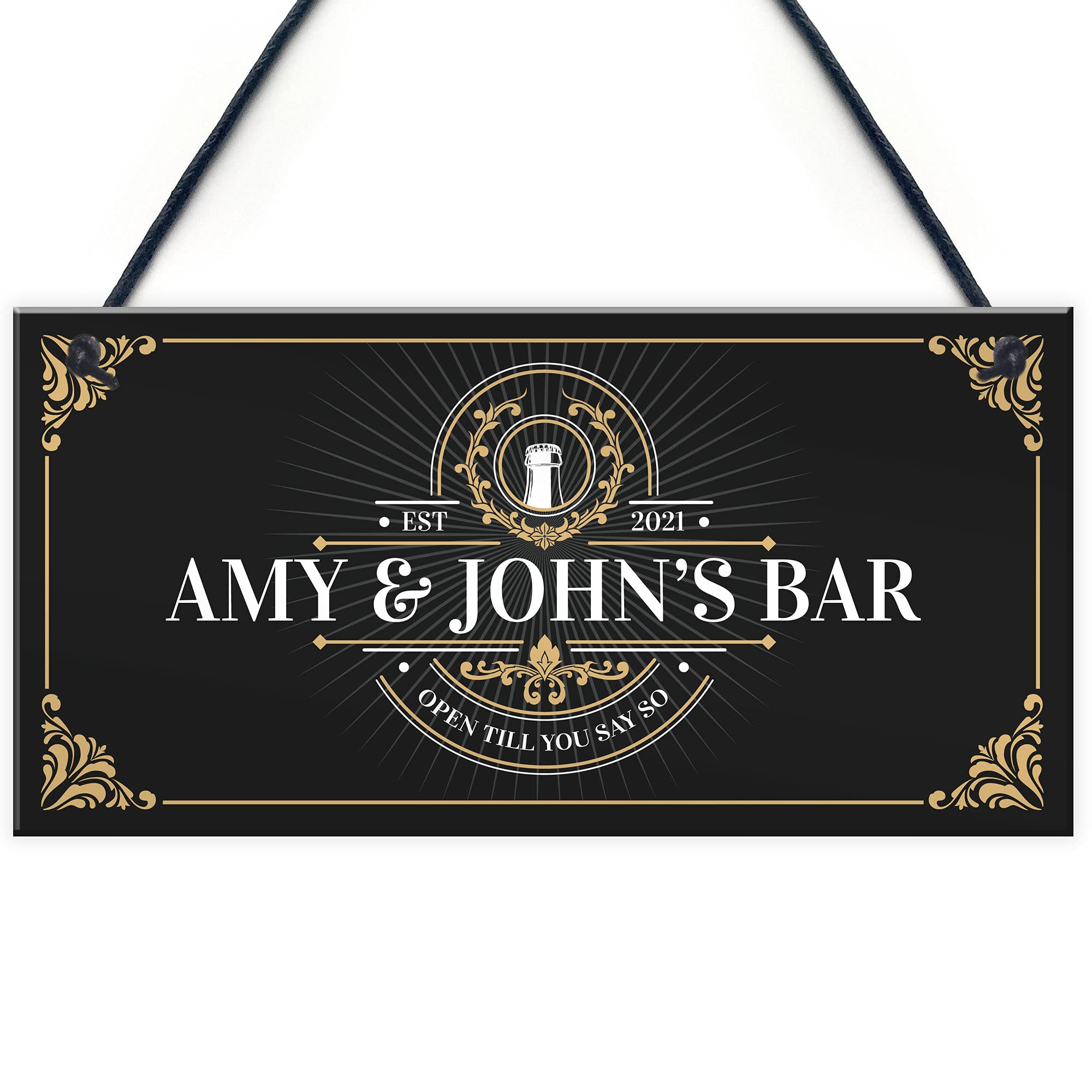 Vintage Home Bar Sign Personalised Garden Bar Man Cave Sign Alcohol Beer Gin Gift