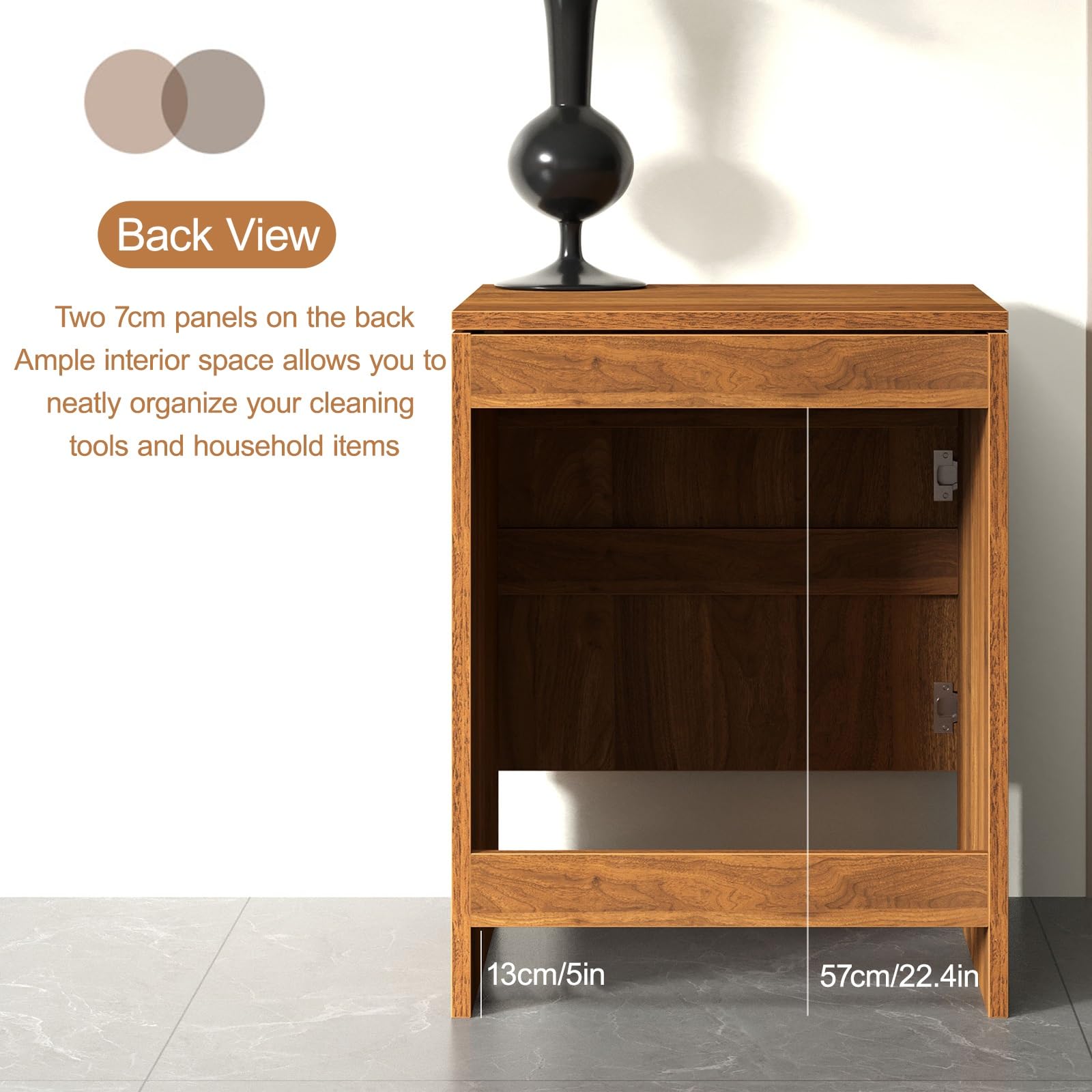 Armario de soporte para aspiradora robot – Mesa auxiliar oculta para muebles del hogar, diseño de vaciado automático, fácil acceso para mantenimiento