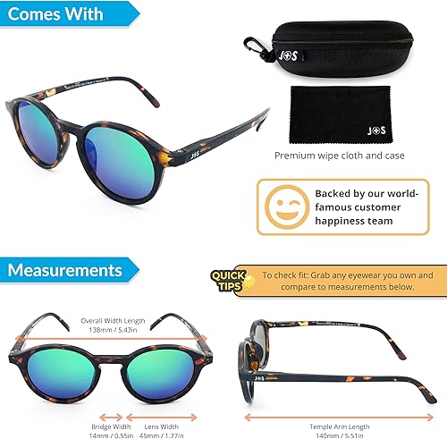 Miniatura 4 de J+S Hali Retro - Lentes de sol polarizados con diseño de ojos de gato, 100 % protección contra los rayos UV, con bisagra de resorte, M