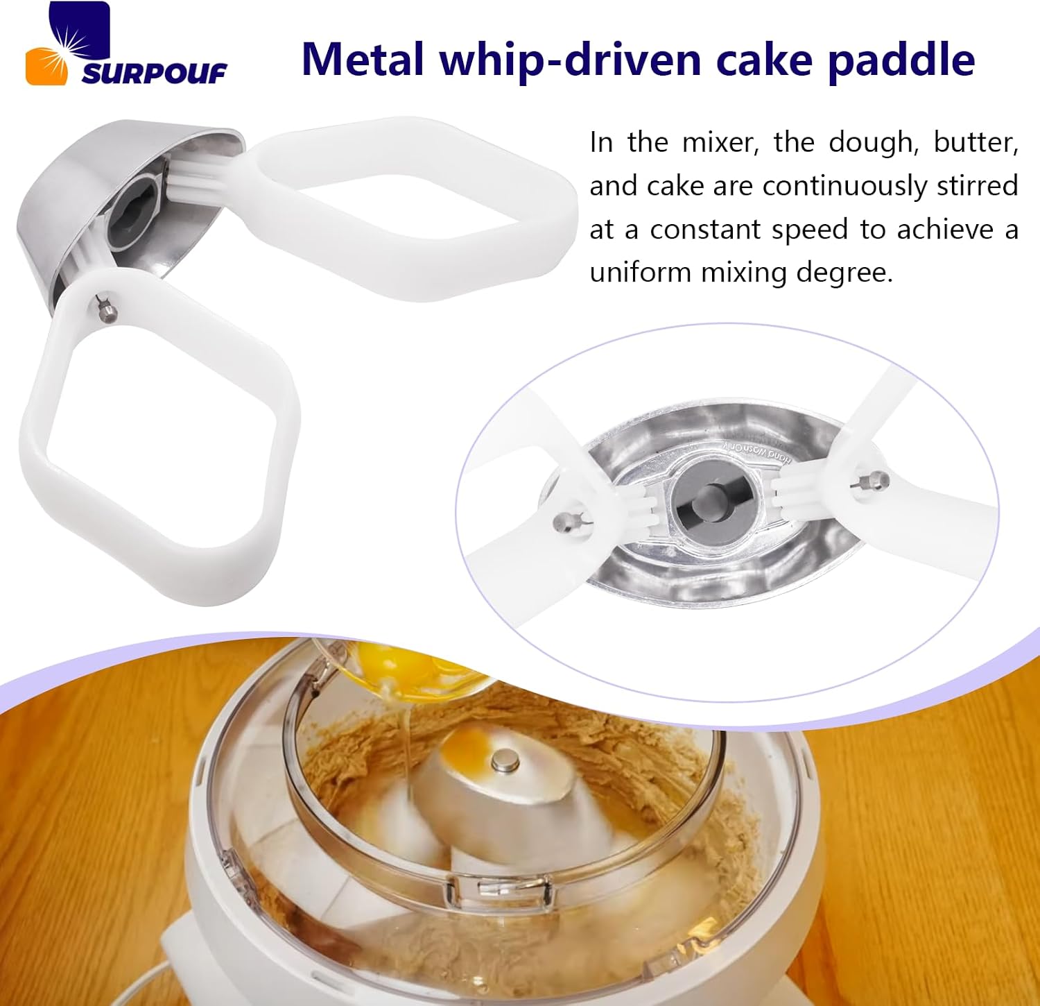 Cookie Paddles with Metal Whip Drive Compatible with Universal Mixers NutriMill Artiste Mixer