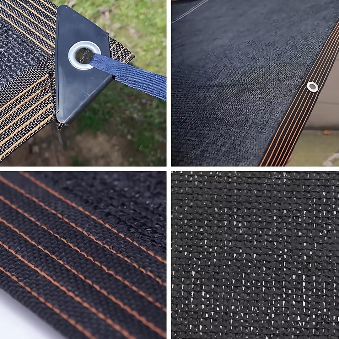 Filet d'ombrage Jardin 8 Broches 5X10m, Filet Protection Solaire Serre, Toile d'ombrage de Protection Solaire avec Oeillets, Résistant aux UV 90%, Maille Bâche