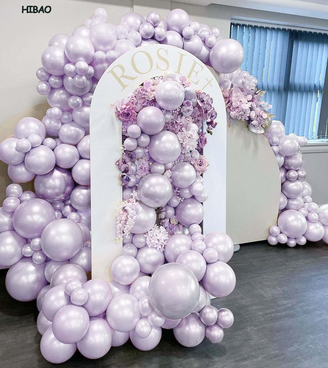 Pink Purple Balloon Garland Double Stuffed Balloons Pearl White Balloons Different Sizes Dusty Rose Pink Light Purple 18/12/5in Thick Latex Balloon Arch Kit For Baby Shower Birthday Wedding Party Deco