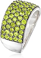 Vista 3 de Ross-Simons Anillo de peridoto multihilera de 2,30 qt t en plata de ley