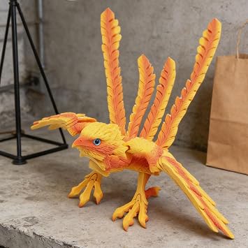 Interactive Articulated Joints Phoenixes Toy 3D Printed Sculpture with Moavble Joints and Wing for Creative Playing Movable Joints Phoenixes Model