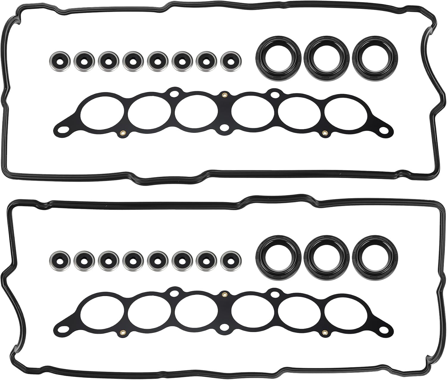 VS50422R Engine Cylinder Valve Cover Gasket Set with Grommets for Toyota 96-02 4Runner 95-04 Tacoma 00-04 Tundra 95-98 T100 3.4L V6 5vz-fe Replace# VS50422R MS95899