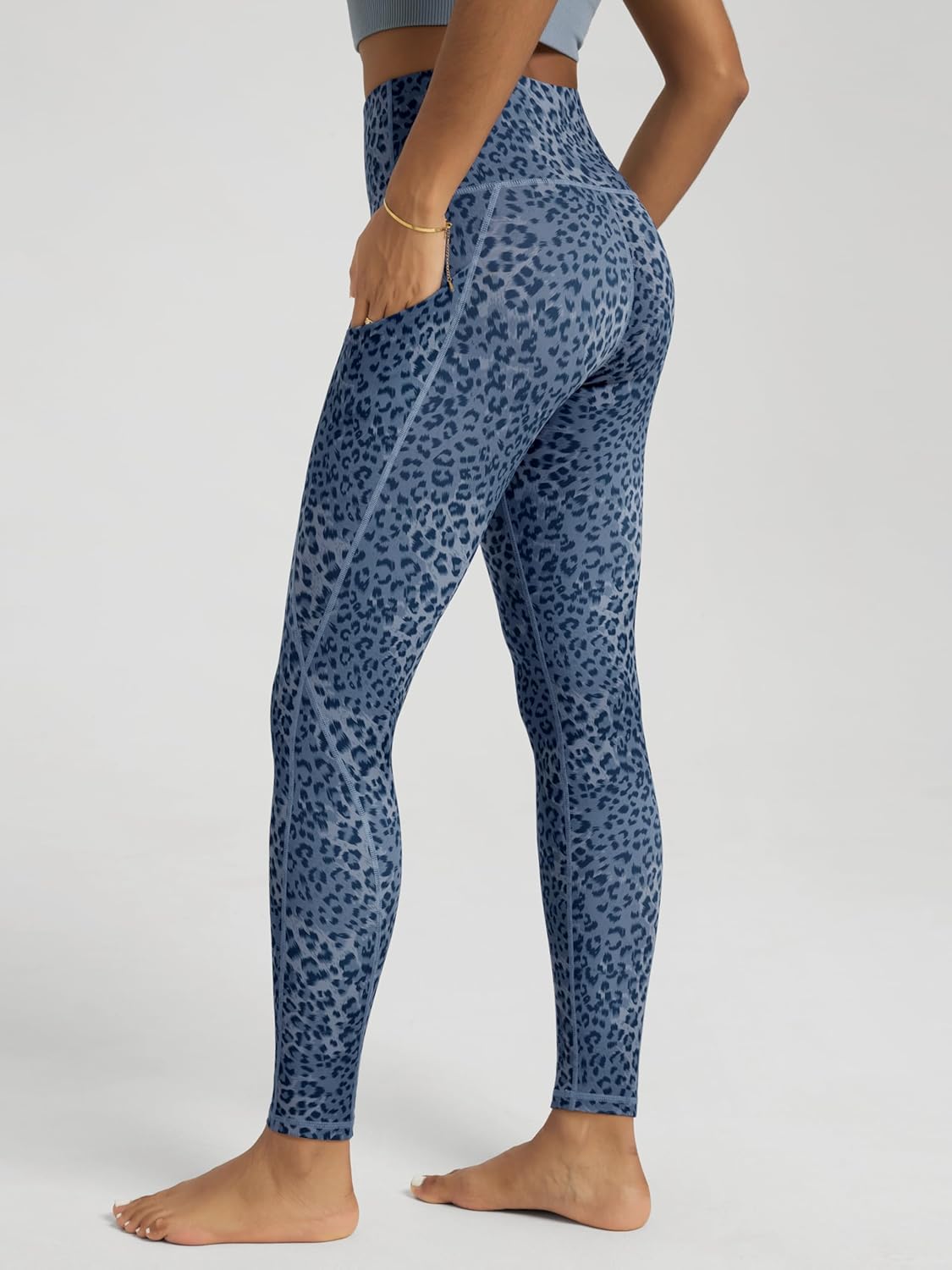 ODODOS Women's High Waisted Yoga Leggings with Pockets, Tummy Control Non See Through Workout Athletic Running Yoga Pants - Image 3