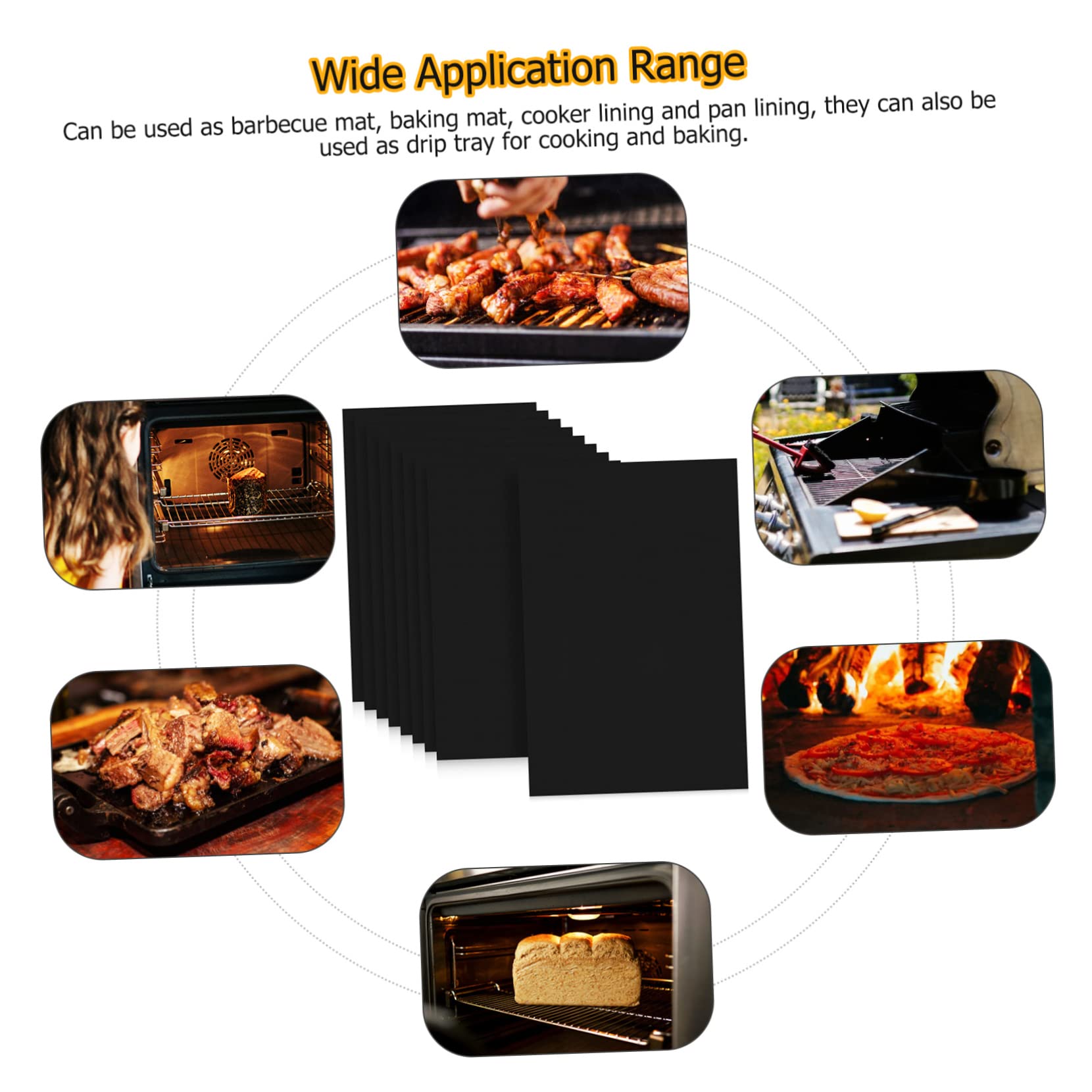 9piezas Alfombrillas Antiadherentes Reutilizables Para Horno y Parrilla Resistentes Altas Temperaturas Para Cocinar y Asar Vegetales Compatible Todo Tipo De Parrillas
