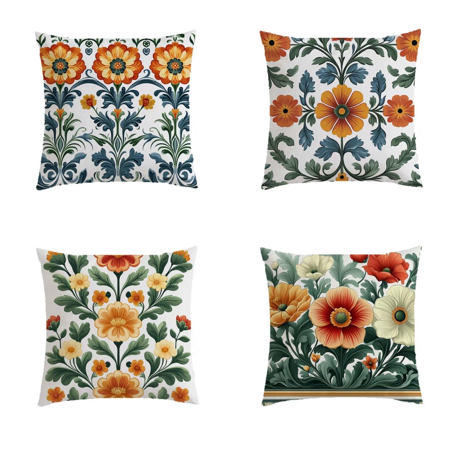 Housse coussin exterieur imperméable pour sublimer votre salon de jardin en lin motif fleurs