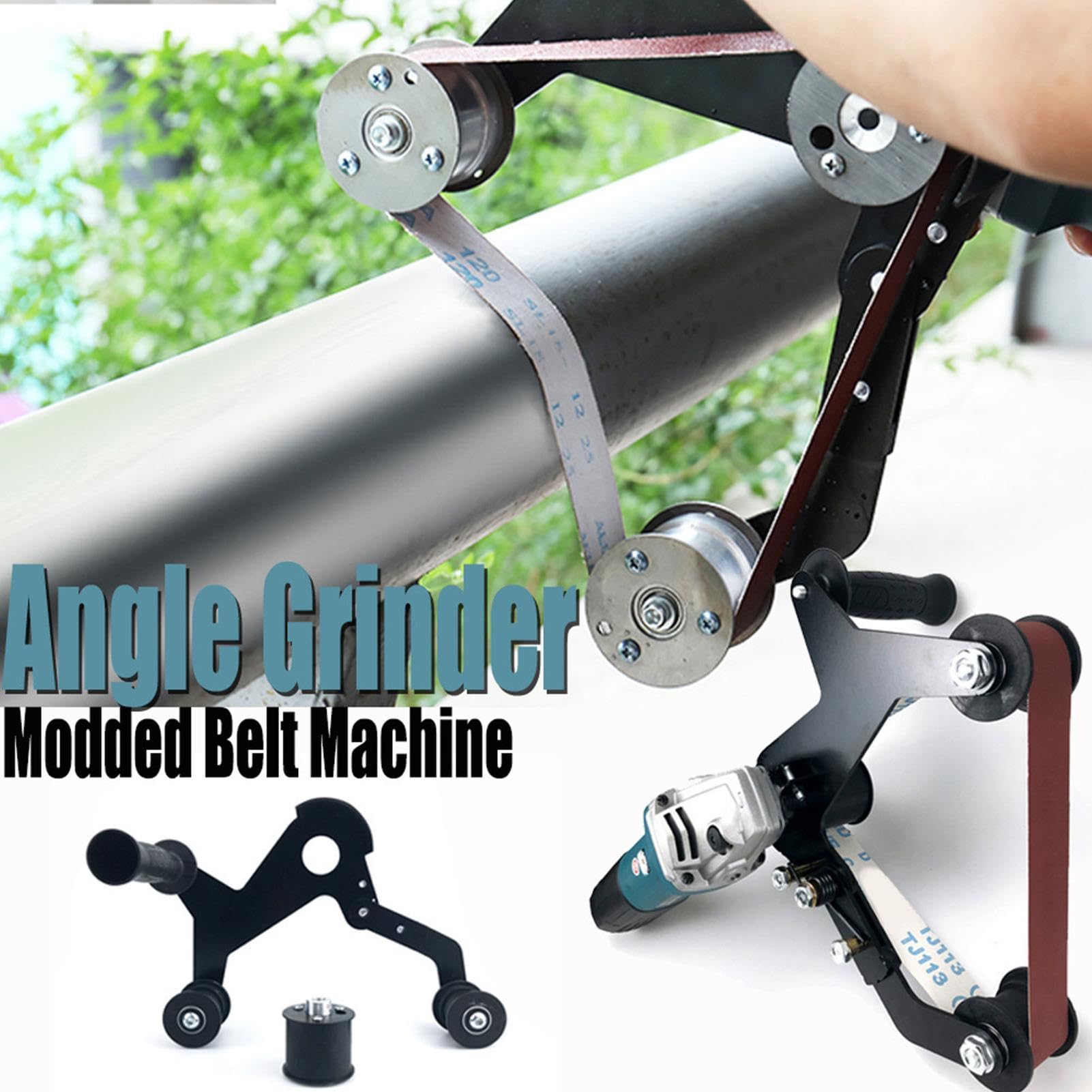 Accesorio lijadora de banda para amoladoras angulares - Lijadora de banda | compacta para amoladoras angulares | Herramienta de molienda de óxido con mango ergonómico, herramienta de afilado para metal