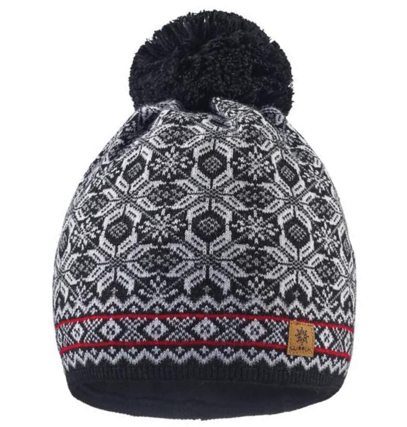 Morefaz Men's Nordic 49 Woolly Knitted Nordic Beanie Hat With Ponpon Wo's Winter Warm Ski Snowboard Hats (Nordic 49)