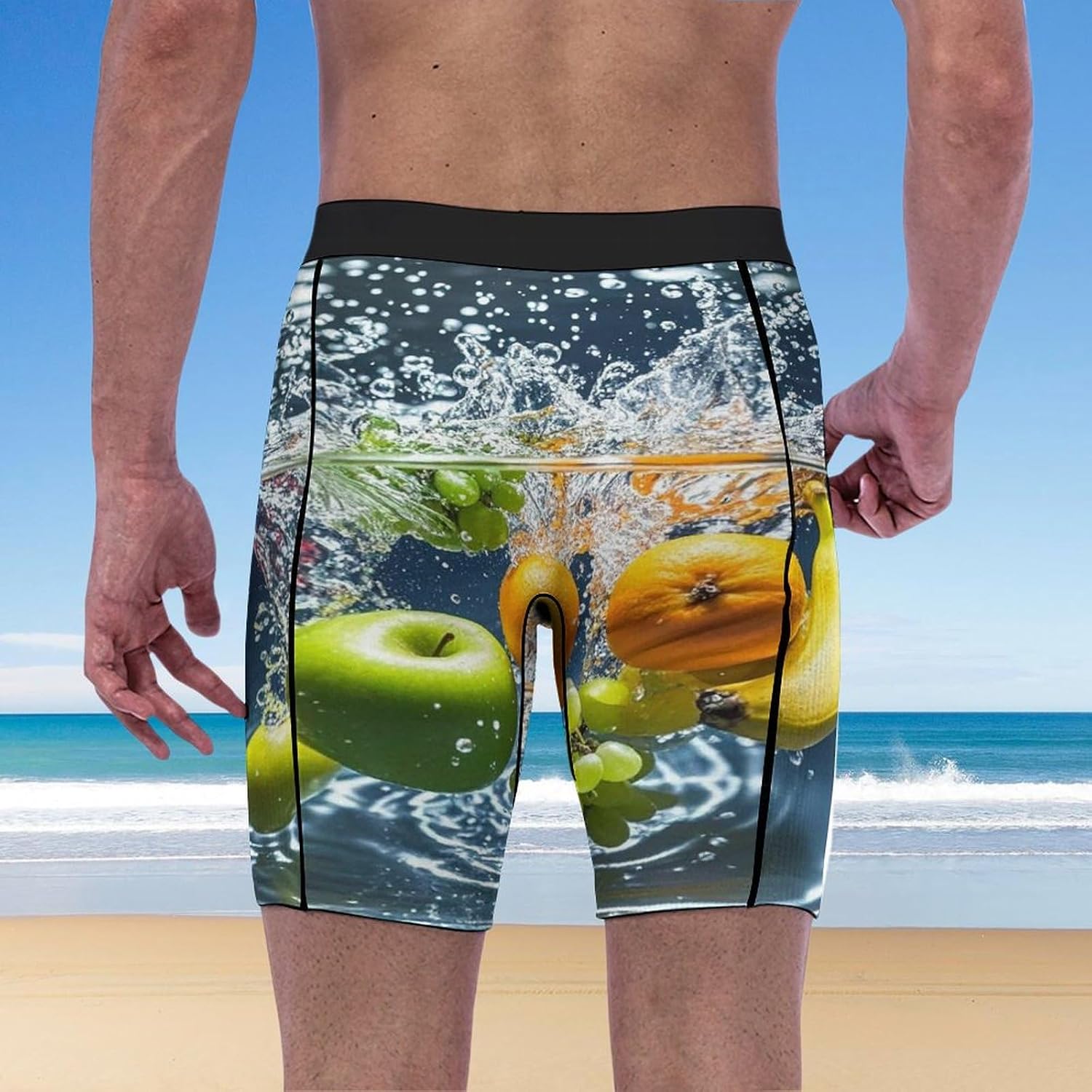 Various Fruit Compression Shorts Men Spandex Sport Shorts Workout Performance Baselayer Underwear