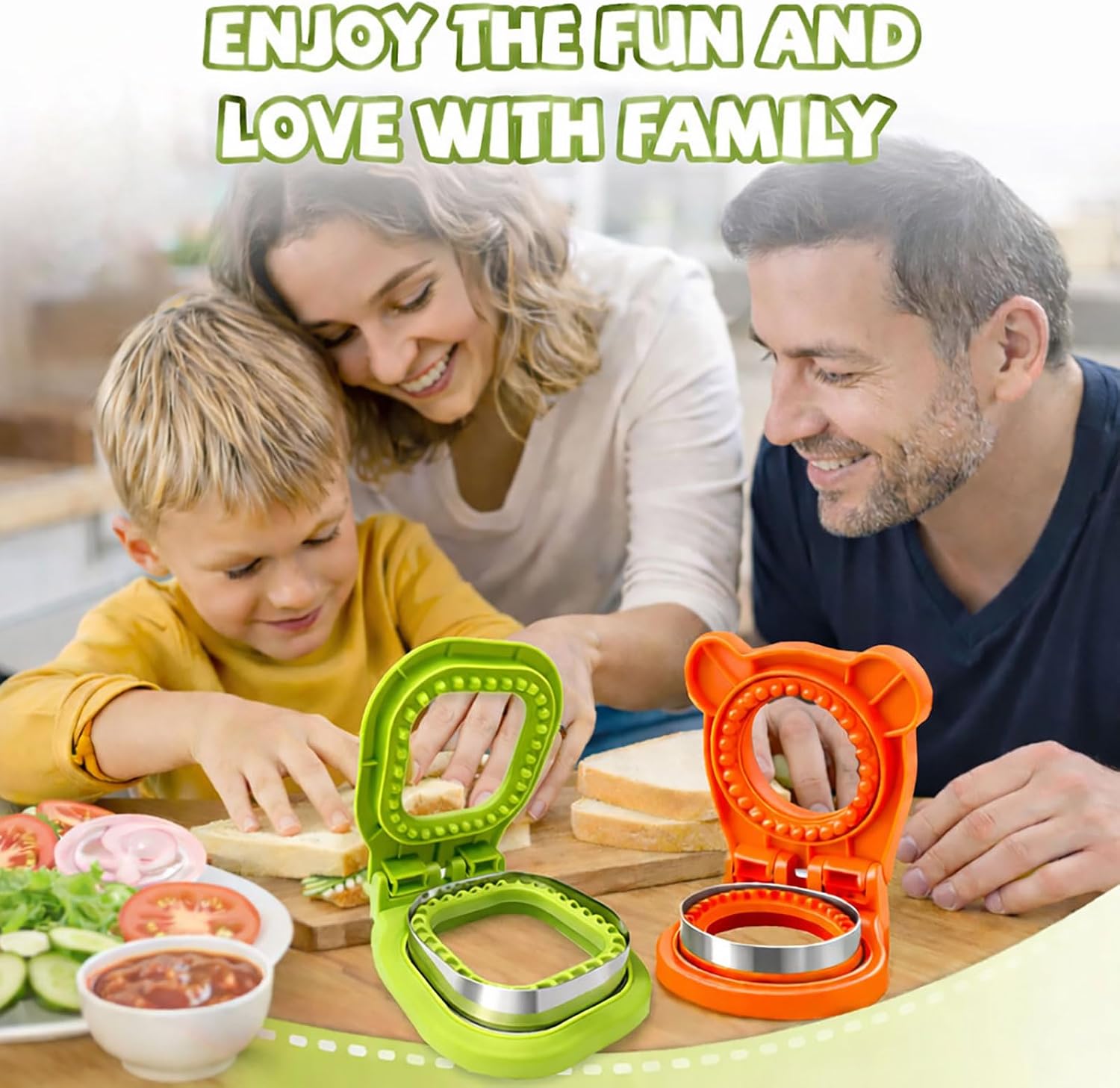 Uncrustable Sandwich Cutter, 2-Pack Sandwich Cutters for Kids Lunch