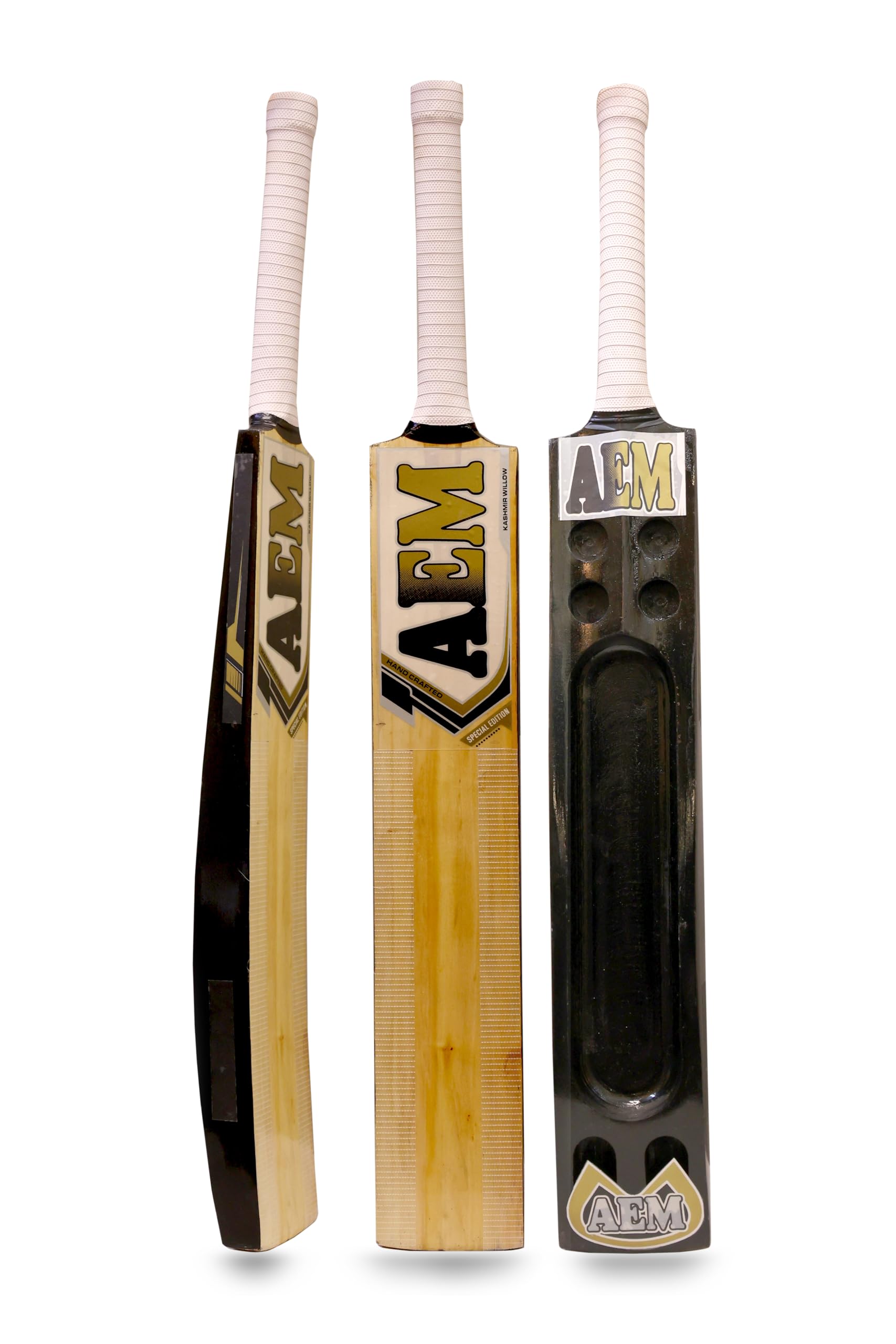 AEM Black Painted Scoop Design Kashmir Willow Cricket Bat (Size : 35 | Double Blade)-picture-32