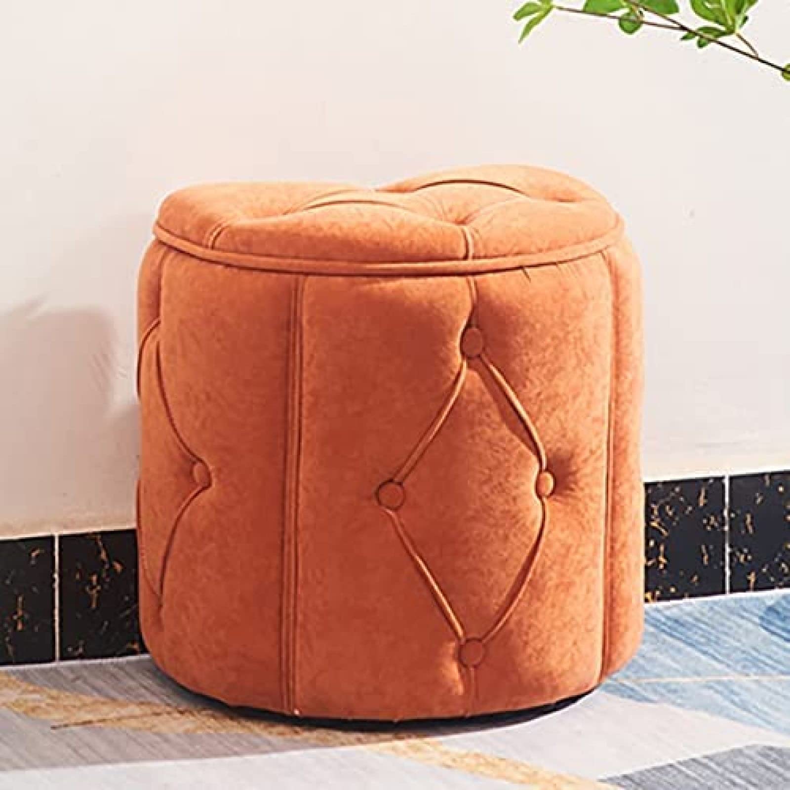 Repose-Pieds de Rangement en Velours - Tabouret Chic pour Canapé