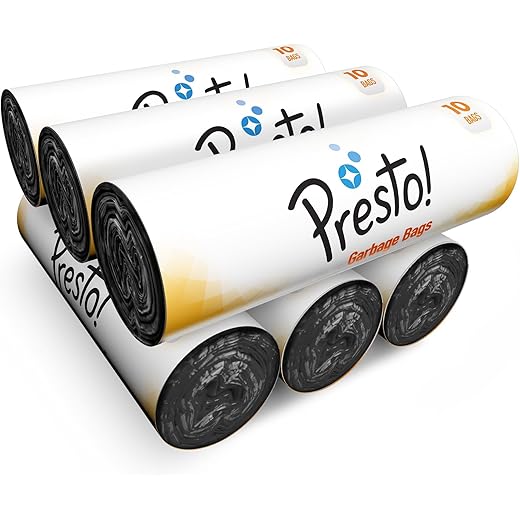 Presto XL Garbage Bags 60 Count - Black