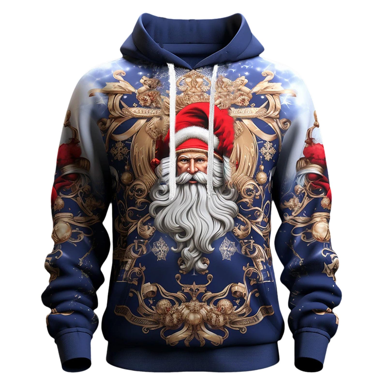 Sweatshirts homme training avec veste à capuche, pull col en v coupe ample en coton doux blanc - 4