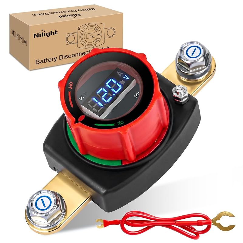 Chave Seccionadora de Bateria Nilight com Voltímetro LED para Poste Lateral – 1 unidade
